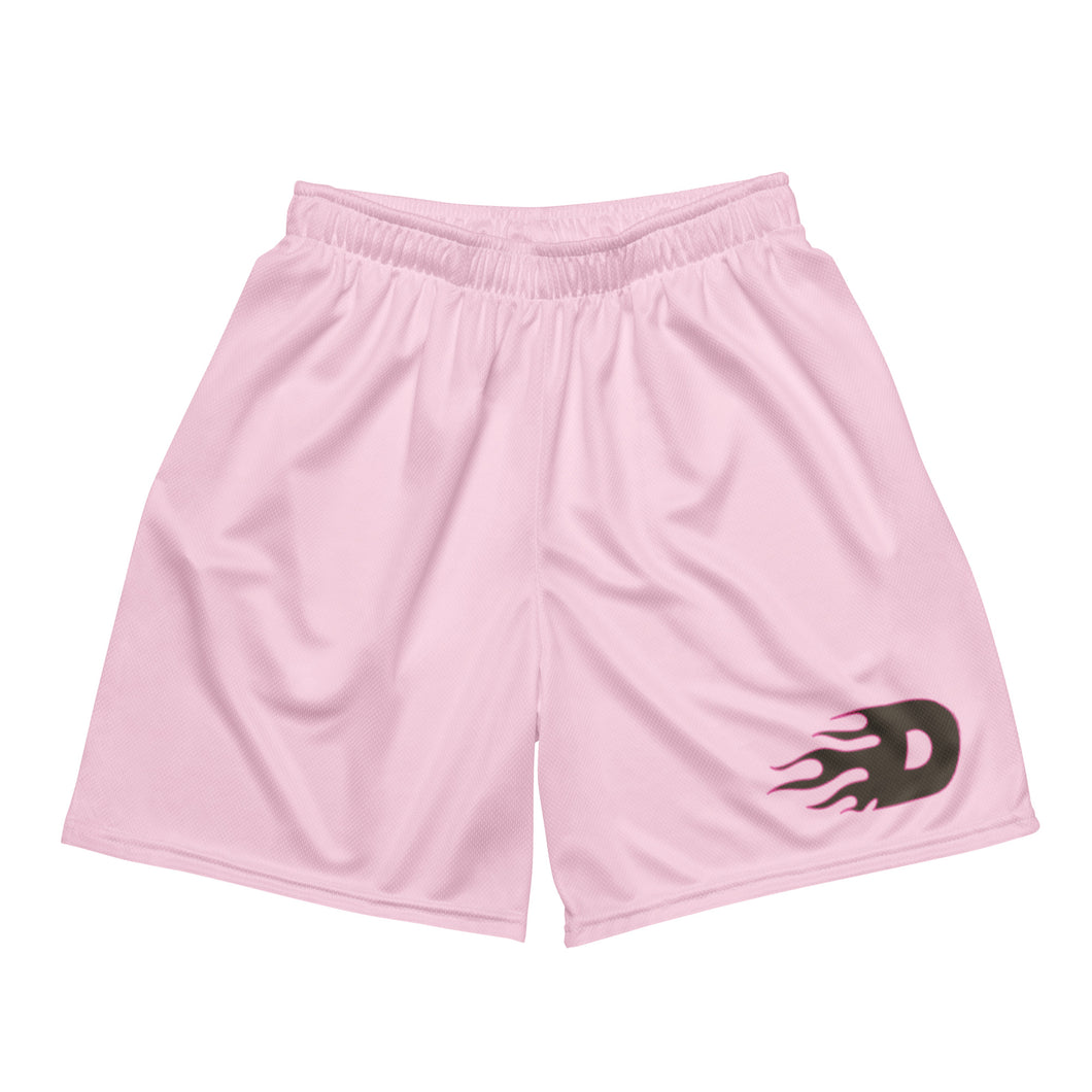 Pink Flaming D Mesh Shorts
