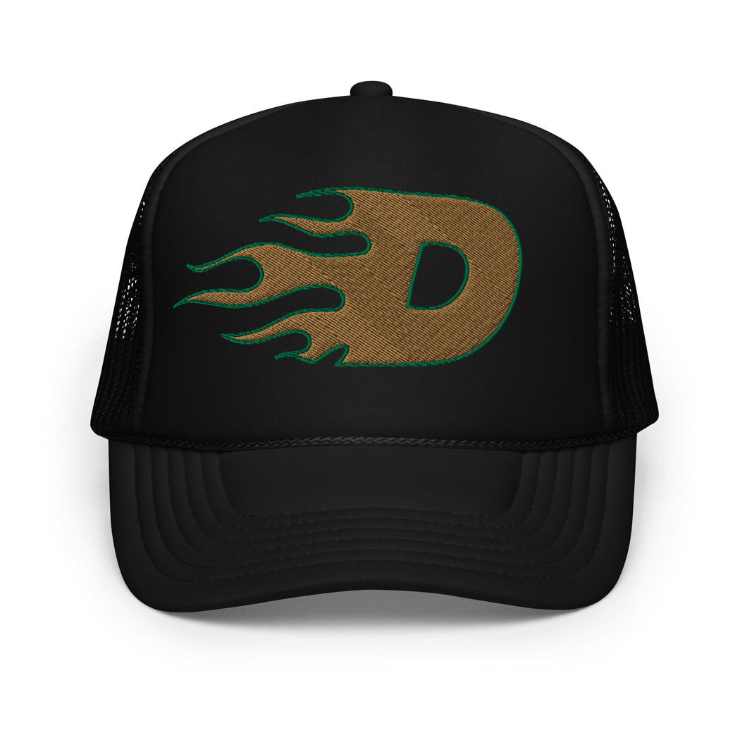 Green Flaming D Hat