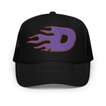 Load image into Gallery viewer, Purple Flaming D Hat