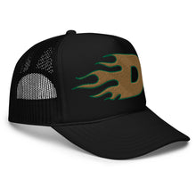 Load image into Gallery viewer, Green Flaming D Hat