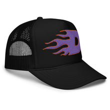Load image into Gallery viewer, Purple Flaming D Hat