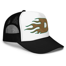 Load image into Gallery viewer, Green Flaming D Hat